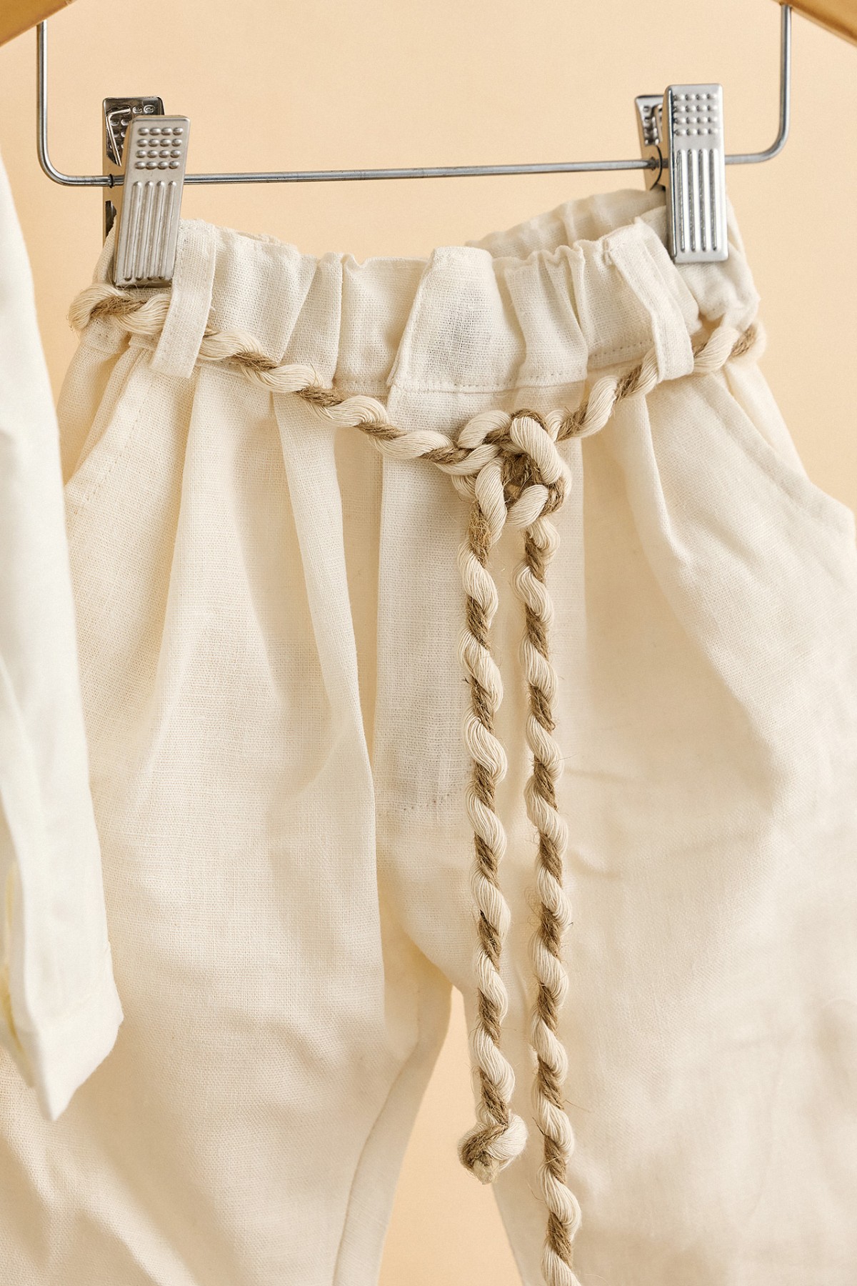 Βαπτιστικό ρούχο αγόρι εκρού λινό 