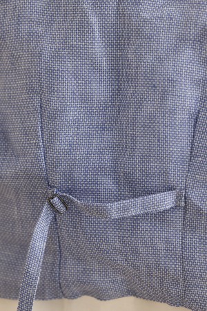 Βαπτιστικό ρούχο αγόρι σιελ ψαθωτό γιλέκο με λευκό παντελόνι