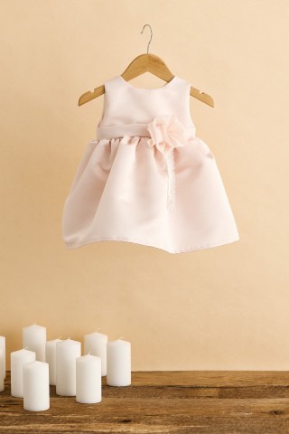 Βαπτιστικό φόρεμα με πούδρα σατέν μεστό ύφασμα