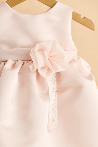 Βαπτιστικό φόρεμα με πούδρα σατέν μεστό ύφασμα
