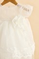 Βαπτιστικό φόρεμα με εκρού τσαλακωτό ύφασμα 