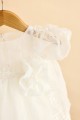 Βαπτιστικό φόρεμα με εκρού τσαλακωτό ύφασμα 