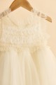 Βαπτιστικό φόρεμα εκρού με φιόγκο στην πλάτη