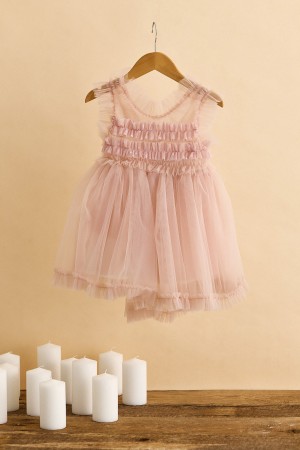 Βαπτιστικό φόρεμα σάπιο μήλο με φιόγκο στην πλάτη