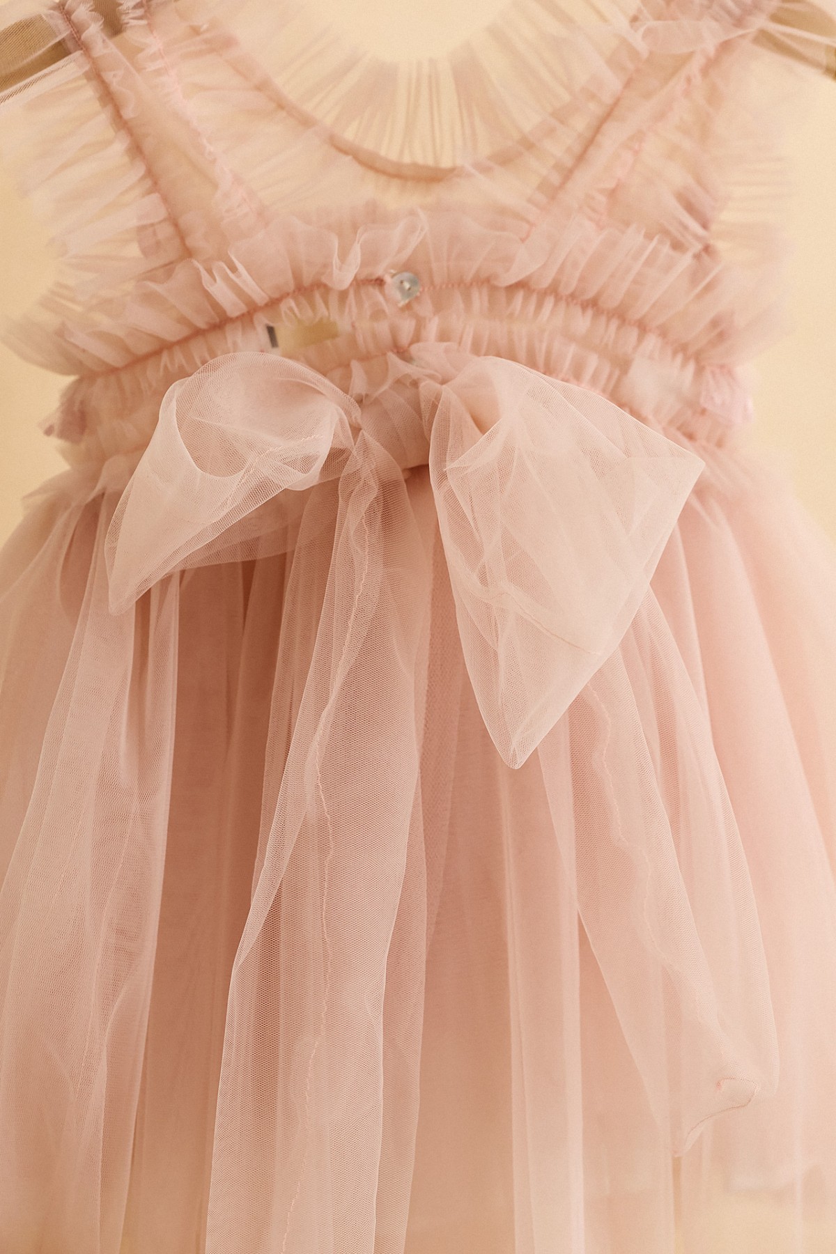 Βαπτιστικό φόρεμα σάπιο μήλο με φιόγκο στην πλάτη