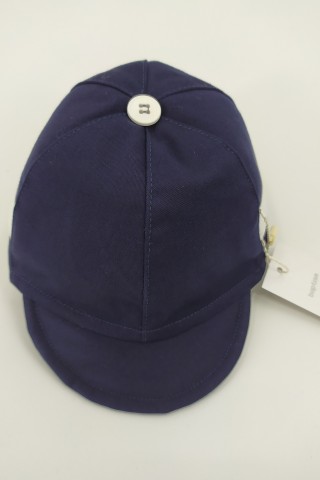 Καπέλο βάπτισης jockey μπλε με λευκή φάσα