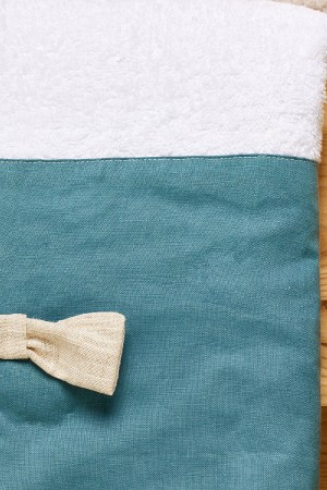 Λαδόπανα πετρόλ με μπεζ παπιγιόν