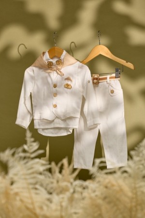 Βαπτιστικό σύνολο ολόλευκο λινό