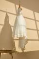 Εκρού βαπτιστικό φόρεμα με δαντέλα σταφυλλάκι