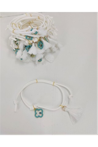 Μαρτυρικό βραχιολάκι λευκό με σταυρό Μαρτυρικό βραχιολάκι λευκό με σταυρό